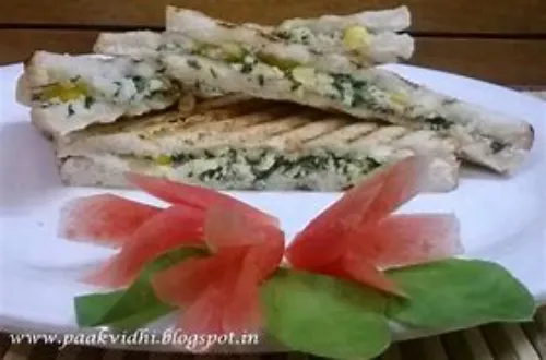 Corn and Spinach Sandwich
